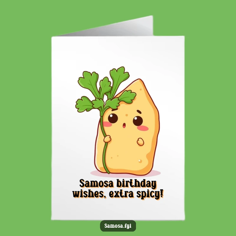 Funny Samosa Birthday Card Free Printable: Surprised Snack Downloadable Gift