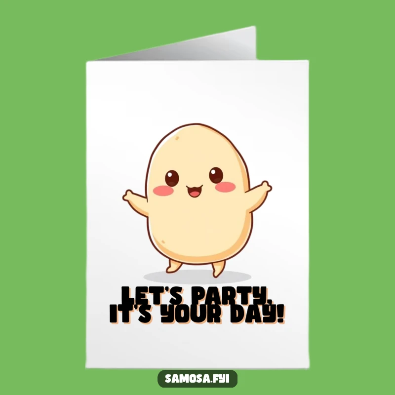 Happy Samosa Birthday Card Free Printable: Dancing Food Fun Downloadable
