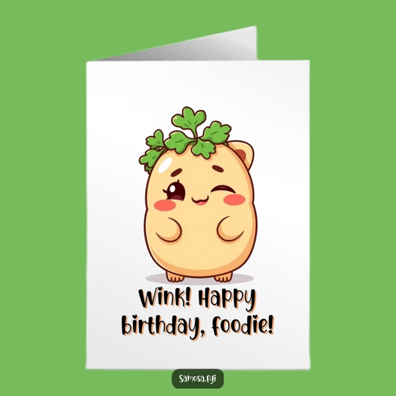 Mischievous Samosa Free Printable Birthday Card, Funny Downloadable Gift with a Wink