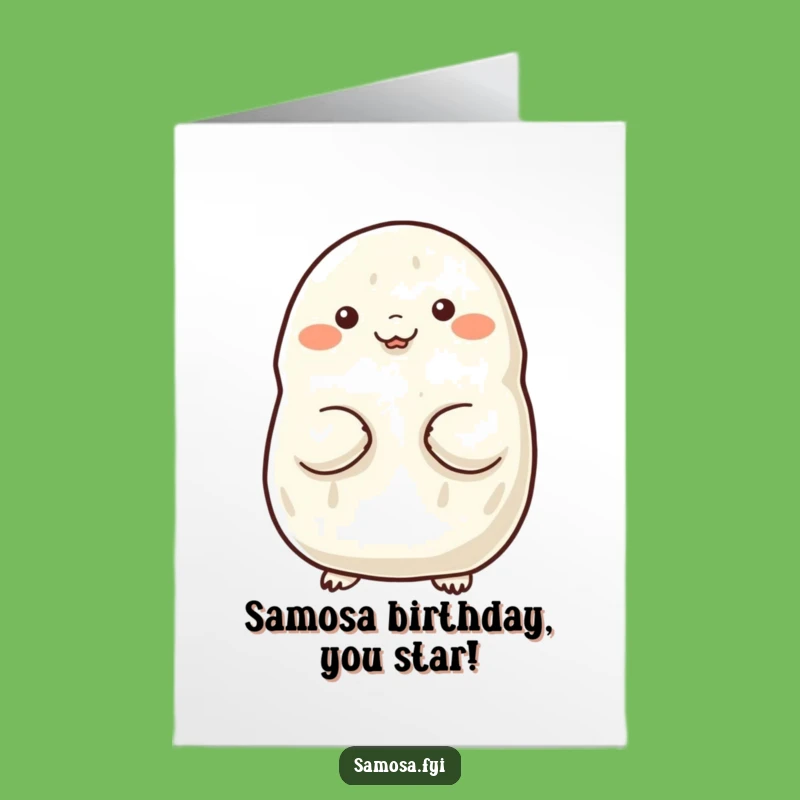 Free Printable Birthday Card: Proud Samosa Puffing Chest - Funny Downloadable Gift