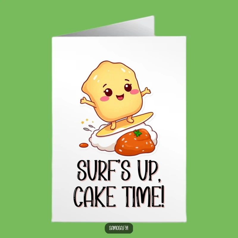 Free Printable Bday Card: Surfing Pastry Funny Birthday Downloadable Gift