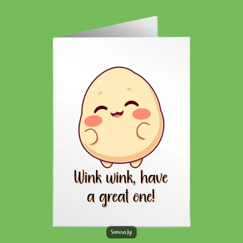 Free Printable Birthday Card: Winking Samosa Funny Downloadable Gift