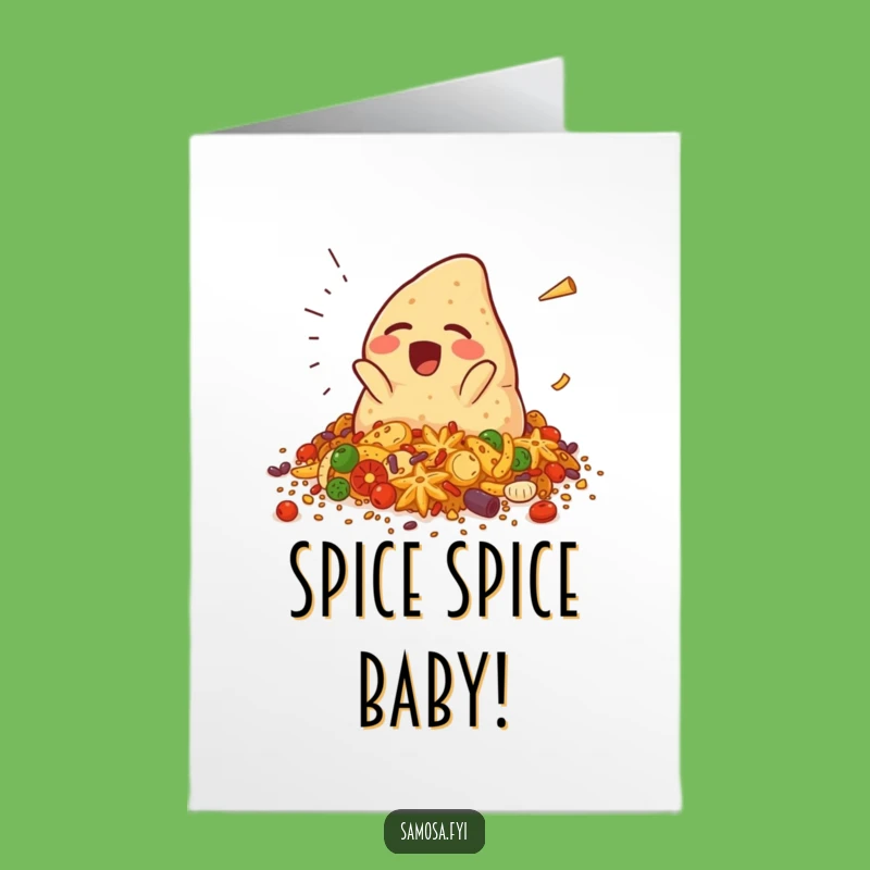 Free Printable Congrats Card: Falling Samosa Funny Downloadable Gift