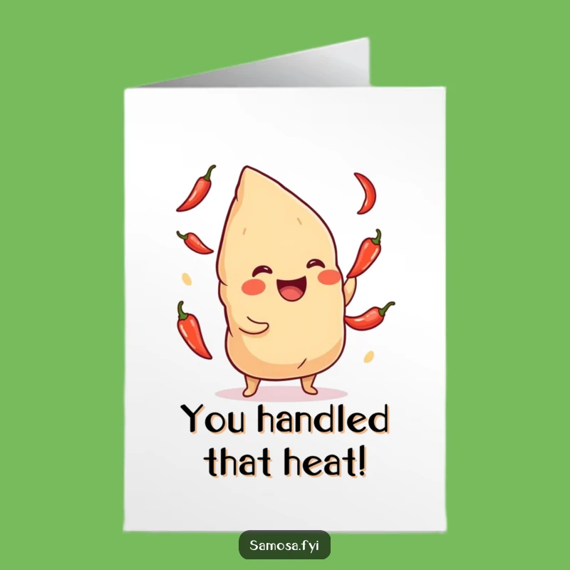 Free Printable Congrats Card: Juggling Samosa - Hilarious Downloadable for Celebrating Big!