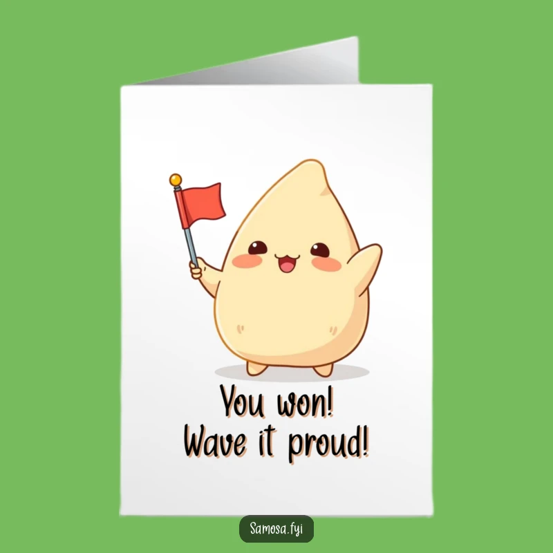 Free Printable Congrats Card: Samosa Flag Waving Funny Downloadable Gift