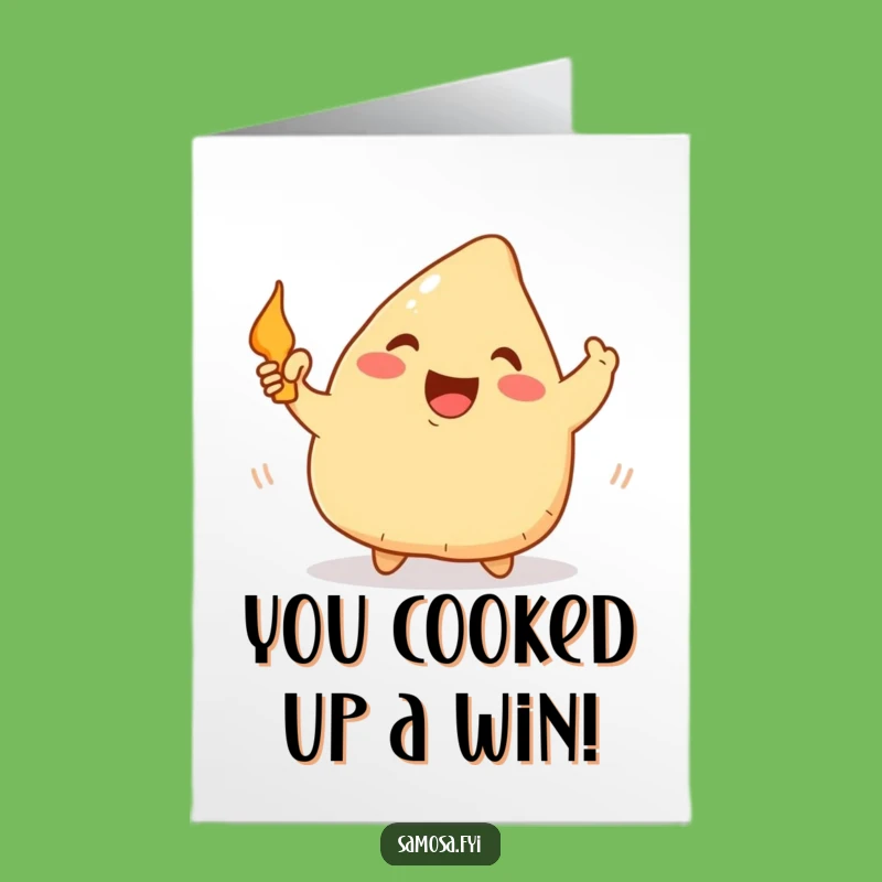 Free Printable Congrats Card: Samosa Pan Wave - Hilarious Downloadable for Celebrating Success!