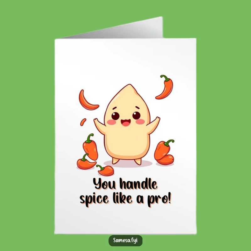 Free Printable Congratulations Card: Samosa Chili Juggling Downloadable Gift