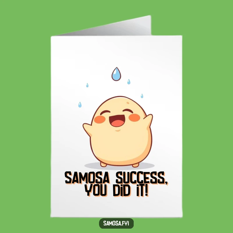 Free Printable Congratulations Card: Samosa Evades Rain - Humorous Downloadable Greeting