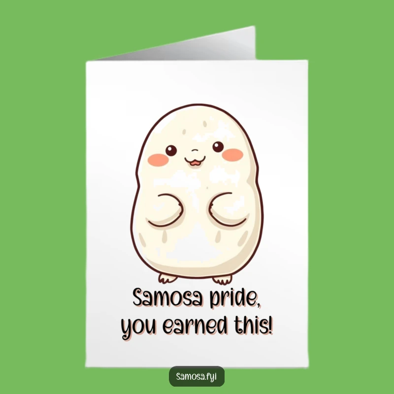 Free Printable Congrats Card: Proud Samosa - Humorous Downloadable Achievement Card