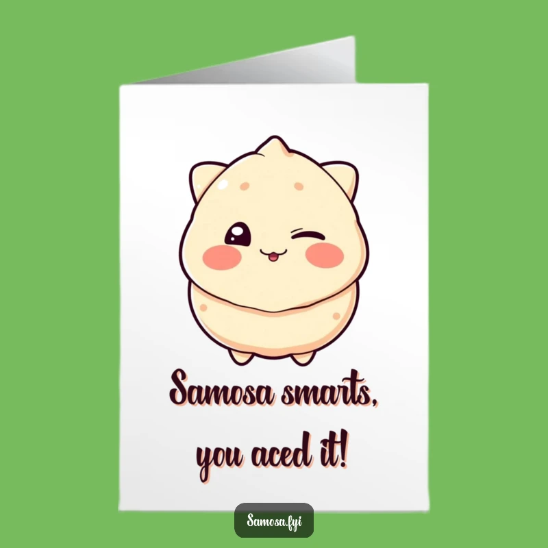 Free Printable Congrats Card: Winking Samosa - Humorous Downloadable Greeting