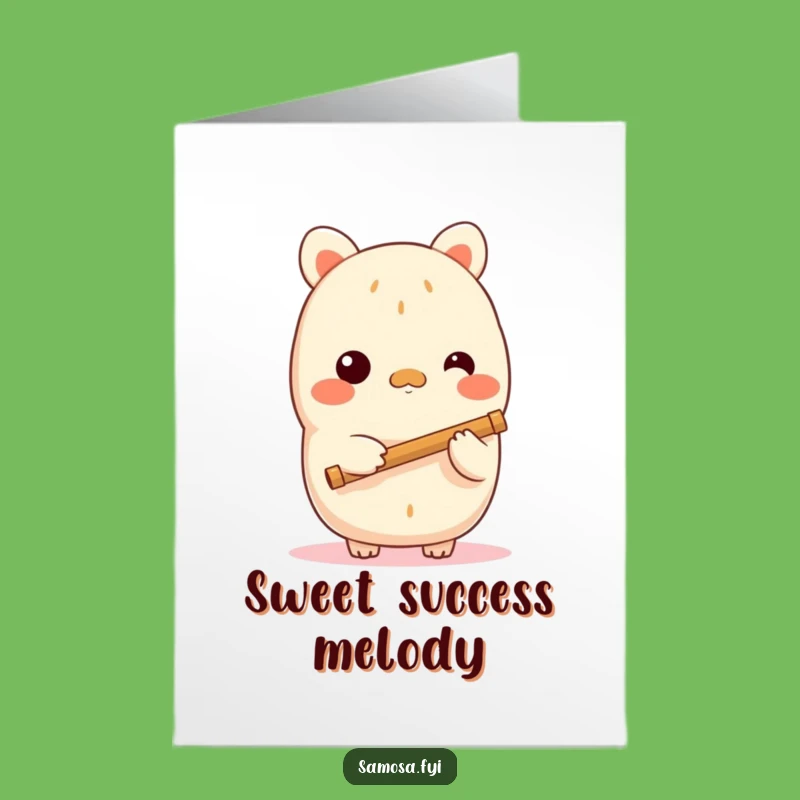 Free Printable Congrats Card: Shy Flute Samosa Funny Gift
