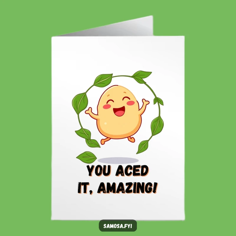 Free Printable Congrats Card: Samosa Leap Funny Downloadable Gift