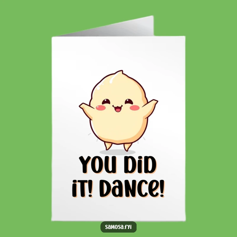 Free Printable Congrats Card: Joyful Samosa Dance for Your Amazing Achievement