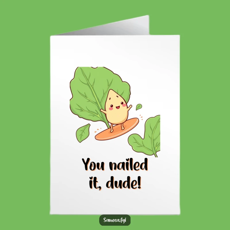 Free Printable Congrats Card: Samosa Victory Surf Funny Downloadable Gift