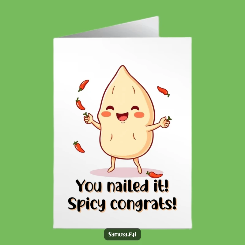 Free Printable Congrats Card: Juggling Samosa, Hilarious Downloadable Gift for Any Occasion!