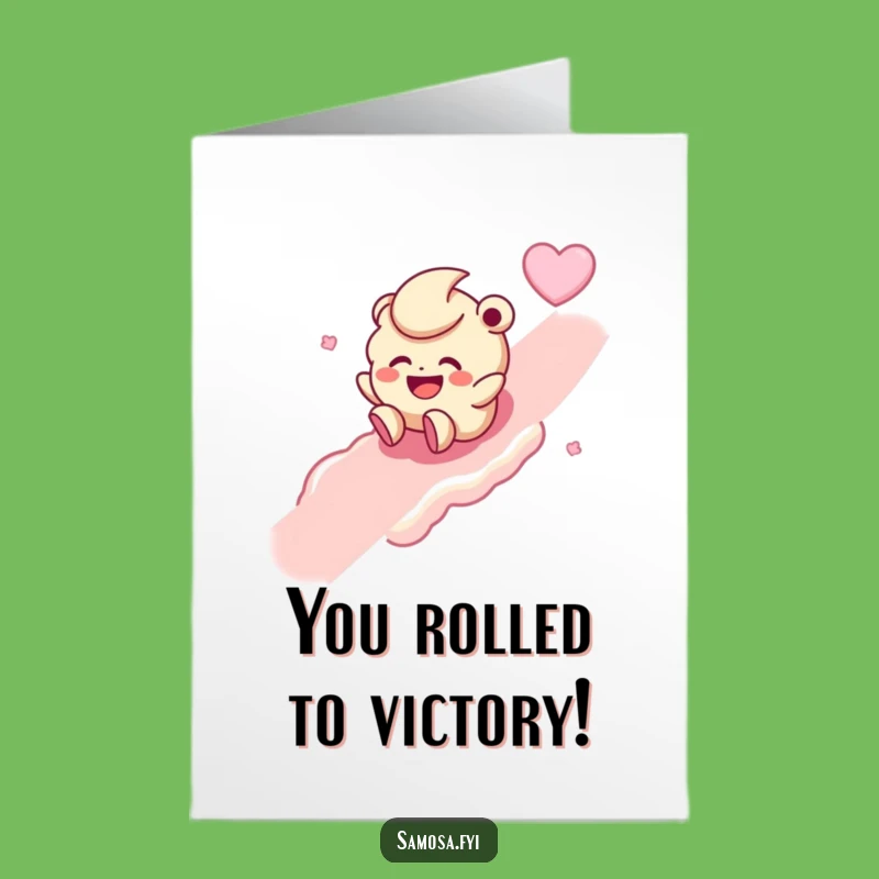 Funny Free Printable Congratulations Card: Giggling Laddoo Success Roll