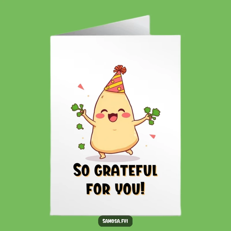 Free Printable Funny Thank You Card: Juggling Samosa's Mishap - Downloadable Gift