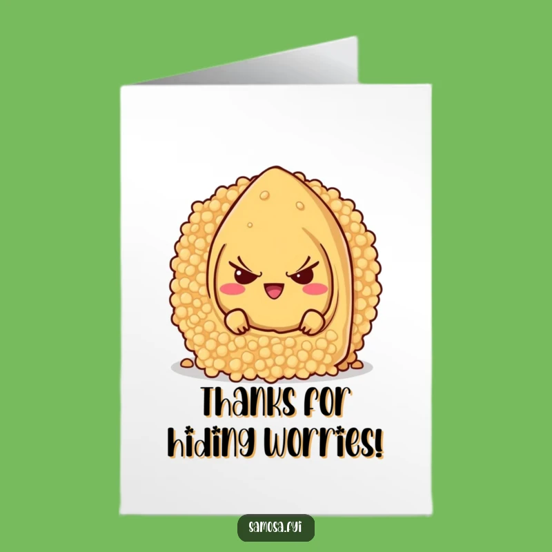 Free Printable Samosa Thank You Card: Funny Hidden Character Downloadable Gift