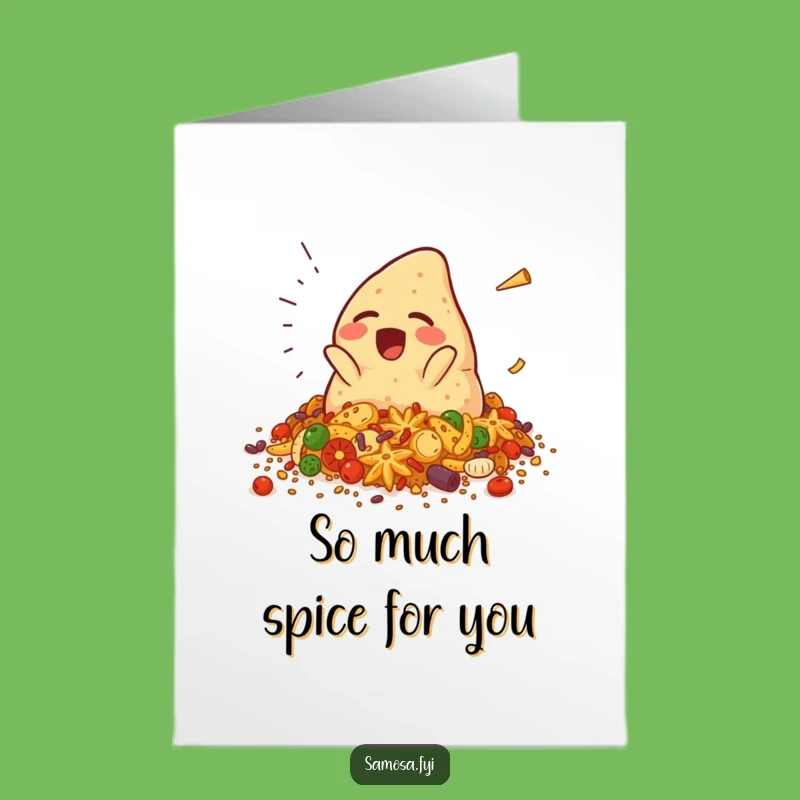 Free Printable Thank You Card: Falling Samosa Funny Downloadable Gift