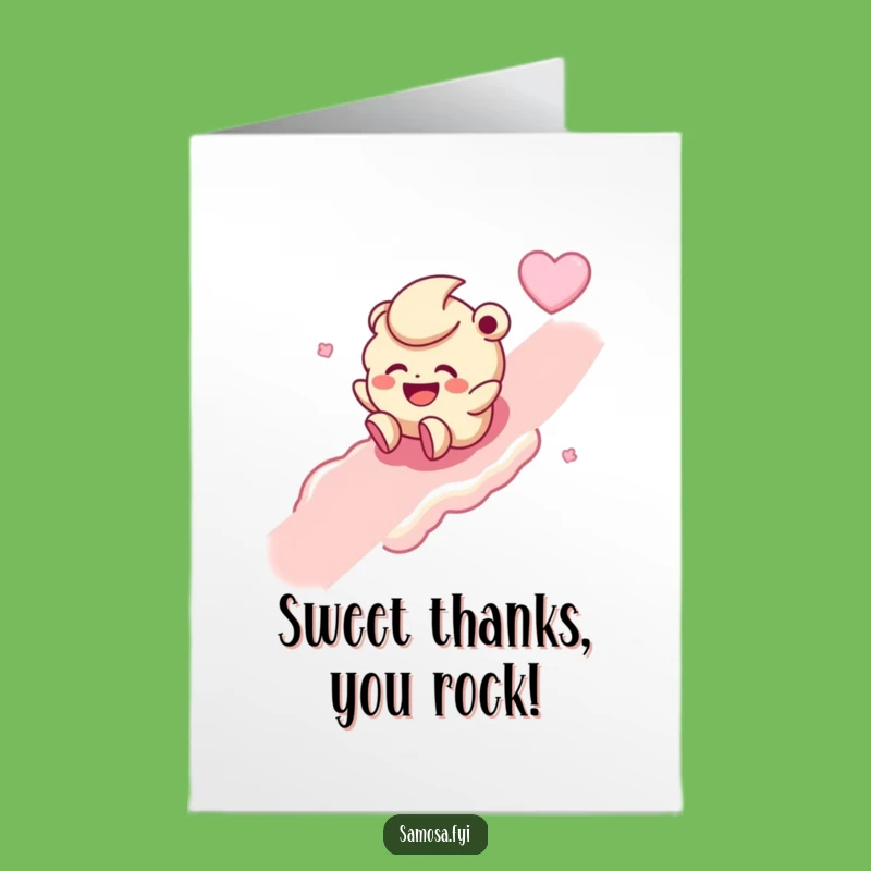 Free Printable Thank You Card: Giggling Laddoo Sweet Roll Thanks