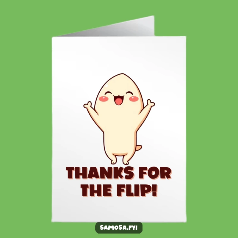 Free Printable Thank You Card: Giggling Samosa Headstand Funny Downloadable Gift