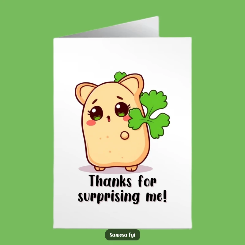 Free Printable Thank You Card Samosa Coriander Peek Downloadable Gratitude