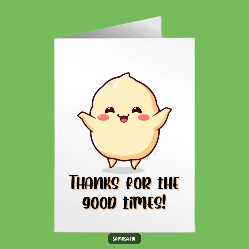 Free Printable Thank You Card: Wiggling Samosa Expresses Gratitude Hilariously