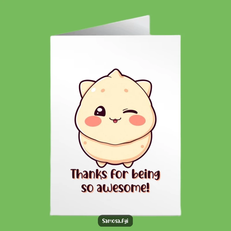 Free Printable Thank You Card: Winking Samosa - Funny Downloadable Gratitude