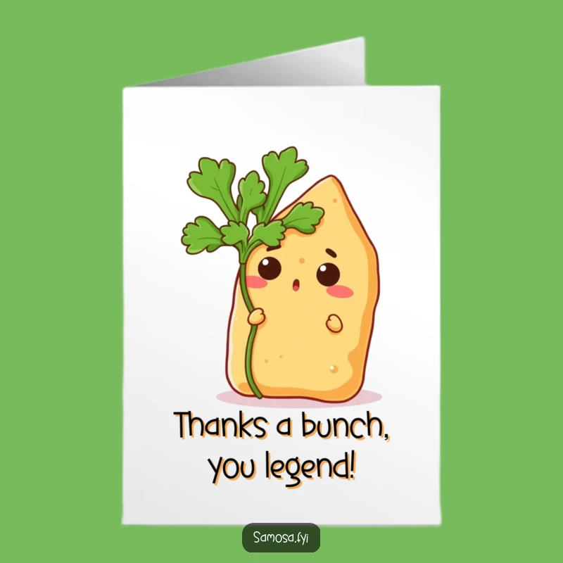 Funny Samosa Thank You Card Free Printable: Grateful Snack Downloadable