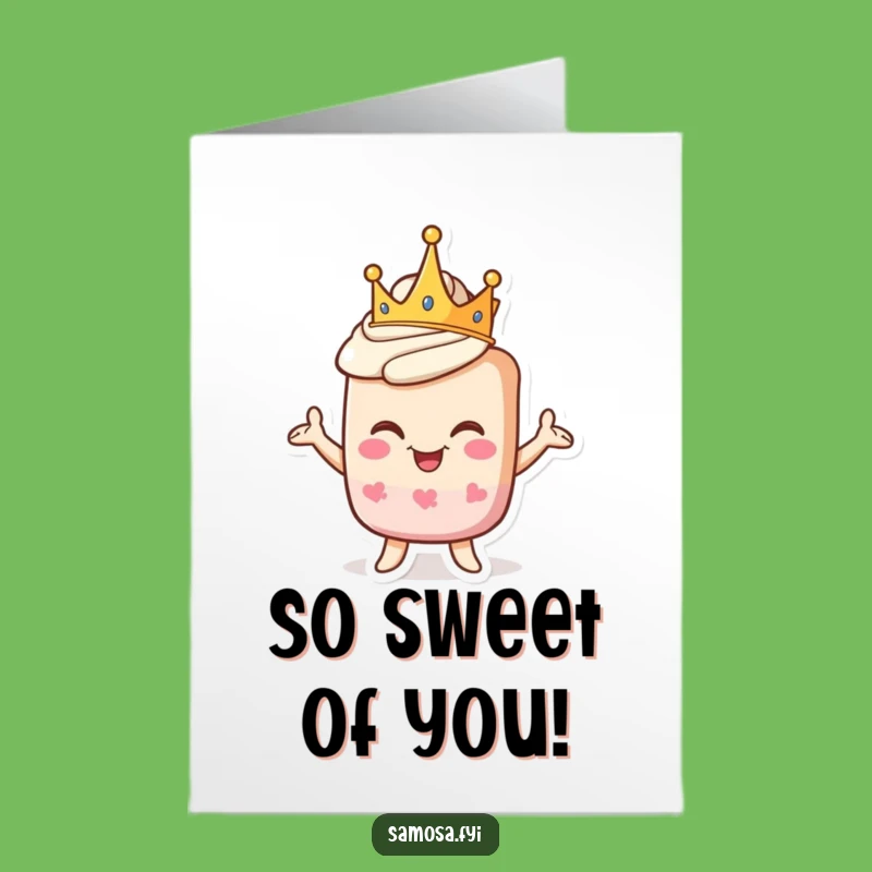 Thank You Pastry Card: Free Printable Crowned Pose Expressing Royal Gratitude