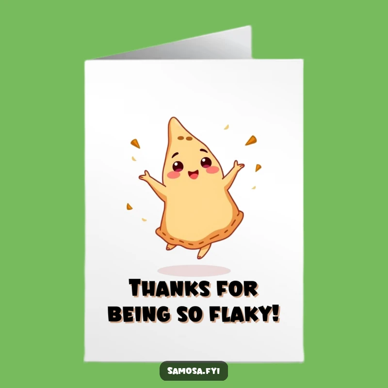 Free Printable Thank You Card: Groovy Samosa Expressing Gratitude, a Funny Downloadable Gift!