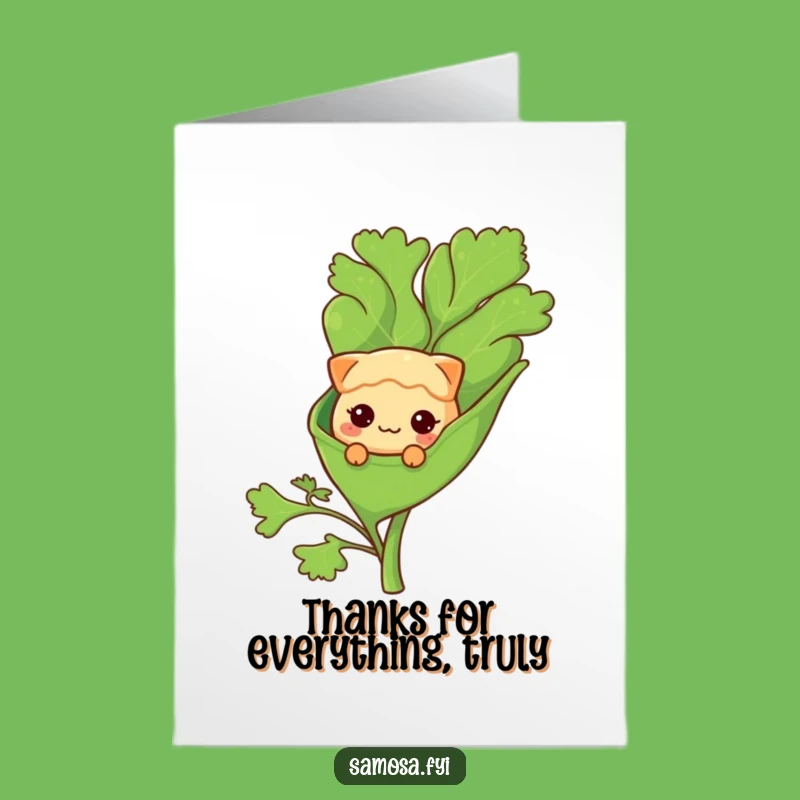 Free Printable Thank You Card: Shy Samosa, Heartfelt Downloadable Gift of Gratitude!