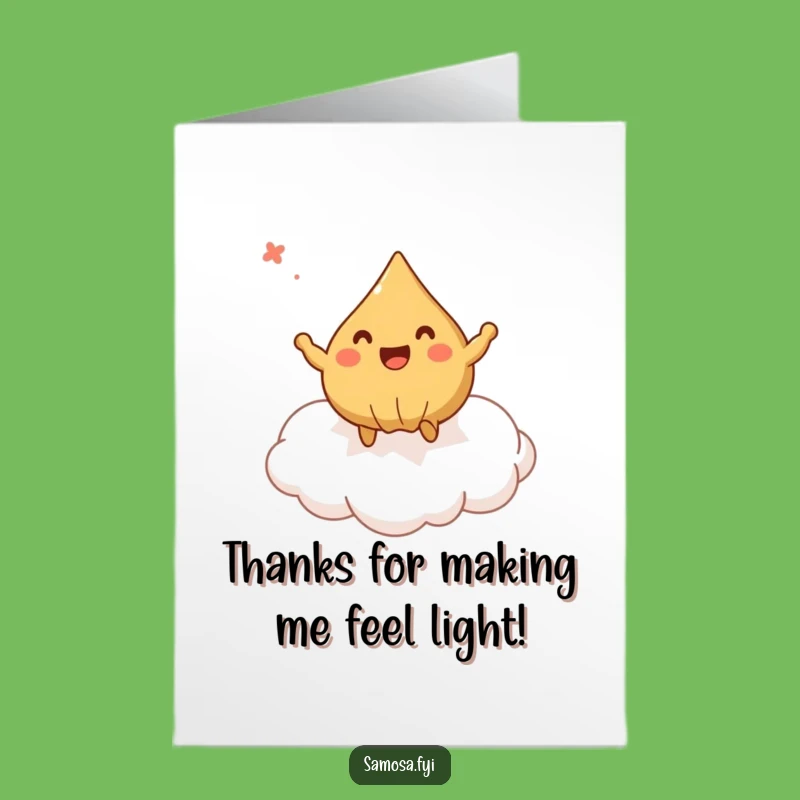 Free Printable Bouncing Samosa Thank You Card: Delightful Downloadable Thanks