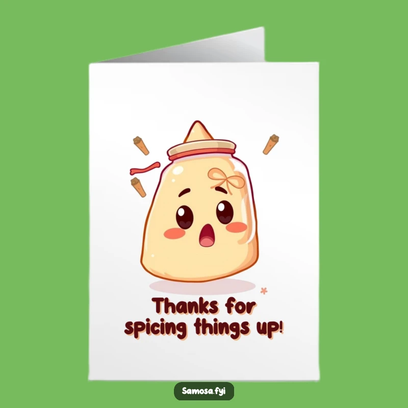 Free Printable Samosa Thank You Card: Funny Surprised Downloadable Spice Appreciation