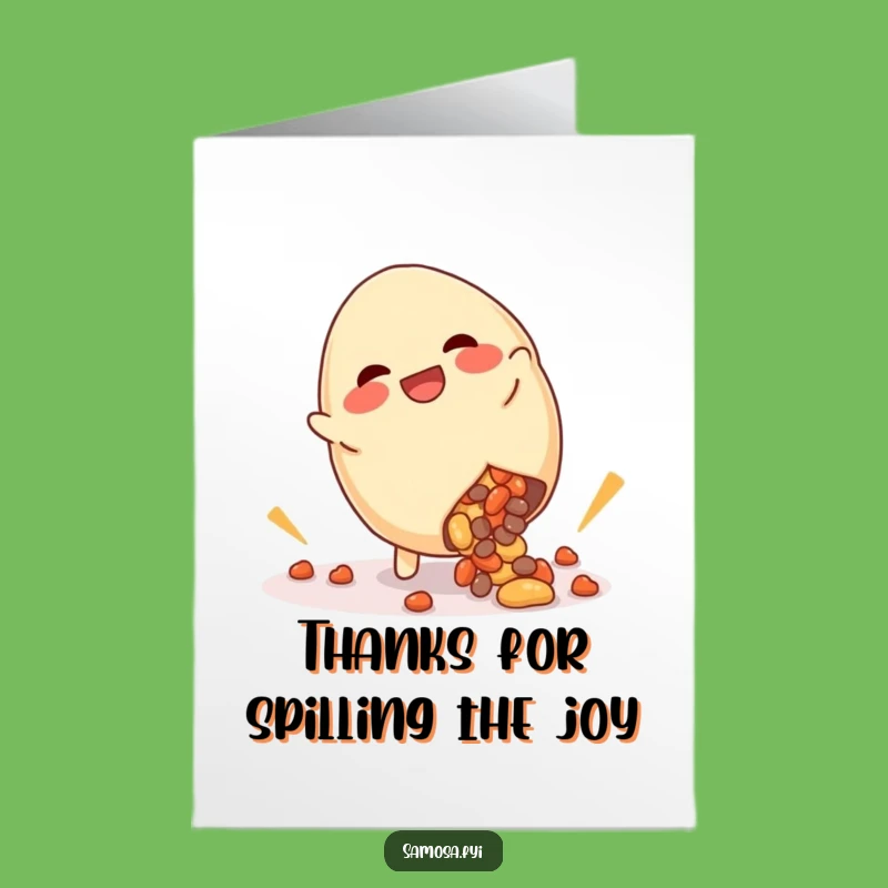 Free Printable Thank You Card: Samosa Cartwheel Spill Downloadable Gift