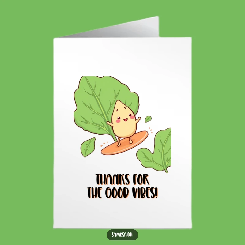 Free Printable Thank You Card: Surfing Samosa Thanks Funny Downloadable Gift