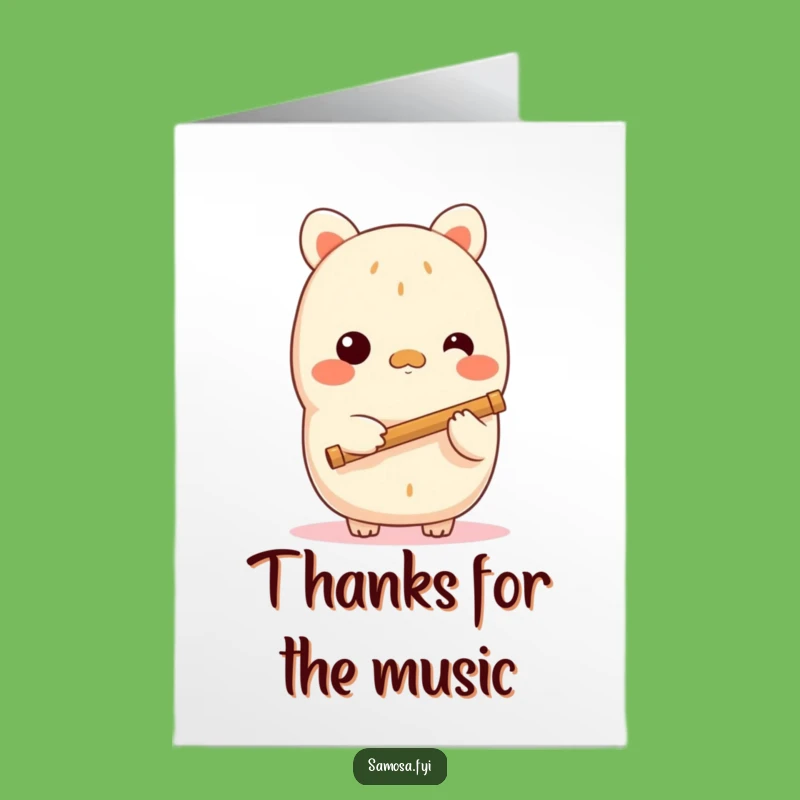 Free Printable Thank You Card: Shy Flute Samosa Funny Gift