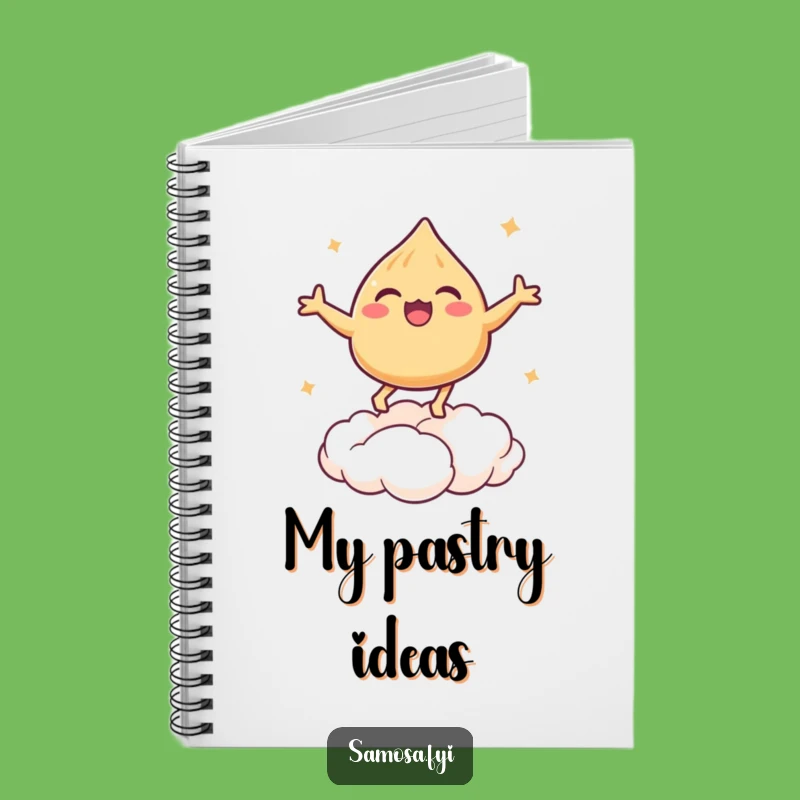 Funny Bouncing Samosa Notebook - Dreamy Journal for Pastry Lovers