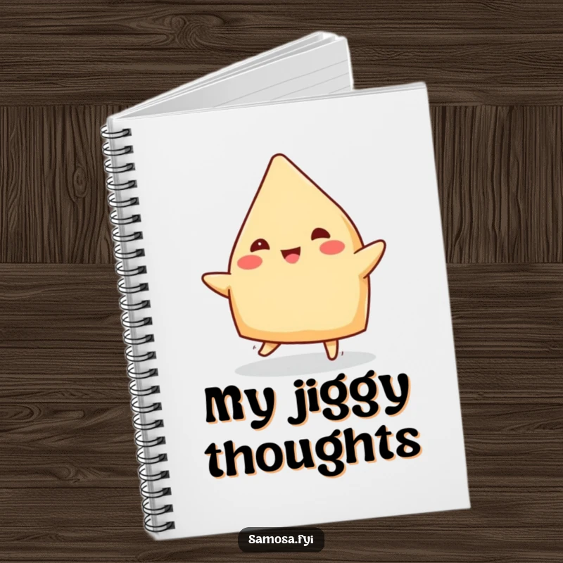 Funny Samosa Notebook: A lined journal featuring a cheerful samosa doing a jig, ideal for capturing happy thoughts and notes.