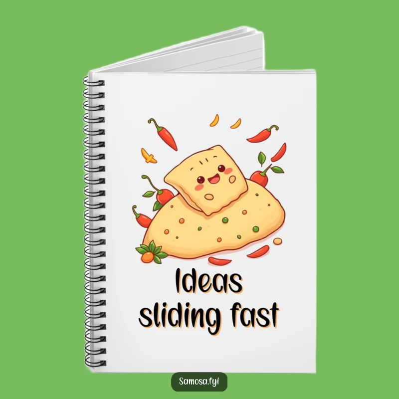 Funny Cheerful Samosa Pepper Slide Notebook: Jot Down Adventurous Ideas, Great Gift