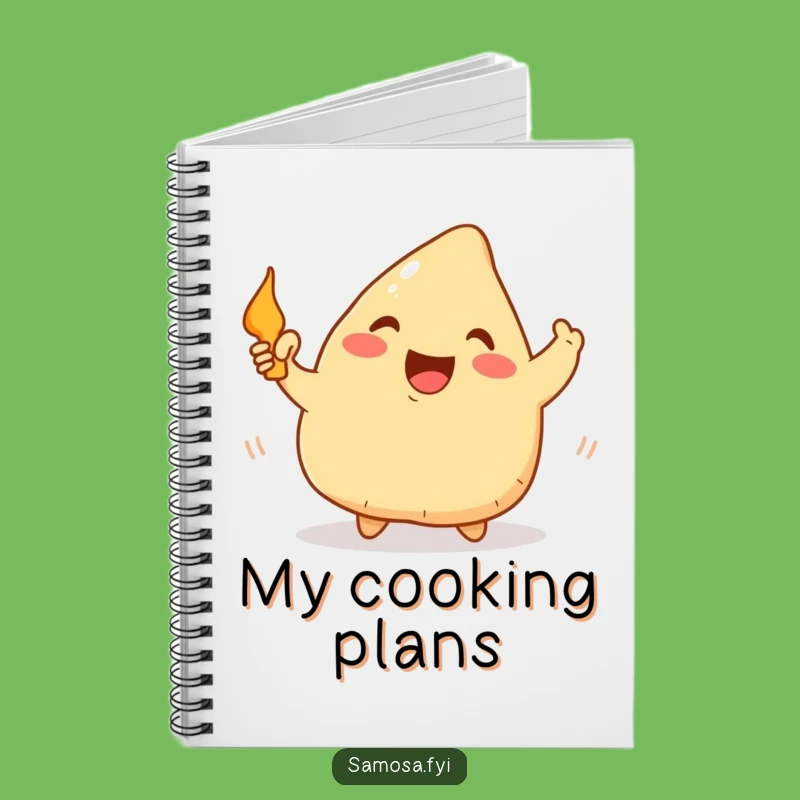 Funny Happy Samosa Frying Pan Notebook: Hilarious Journal for Recipes