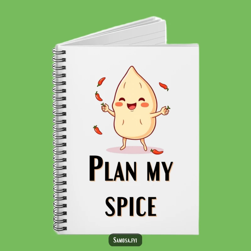 Funny Samosa Chili Pepper Juggling Notebook - Jot Down Funny Ideas!