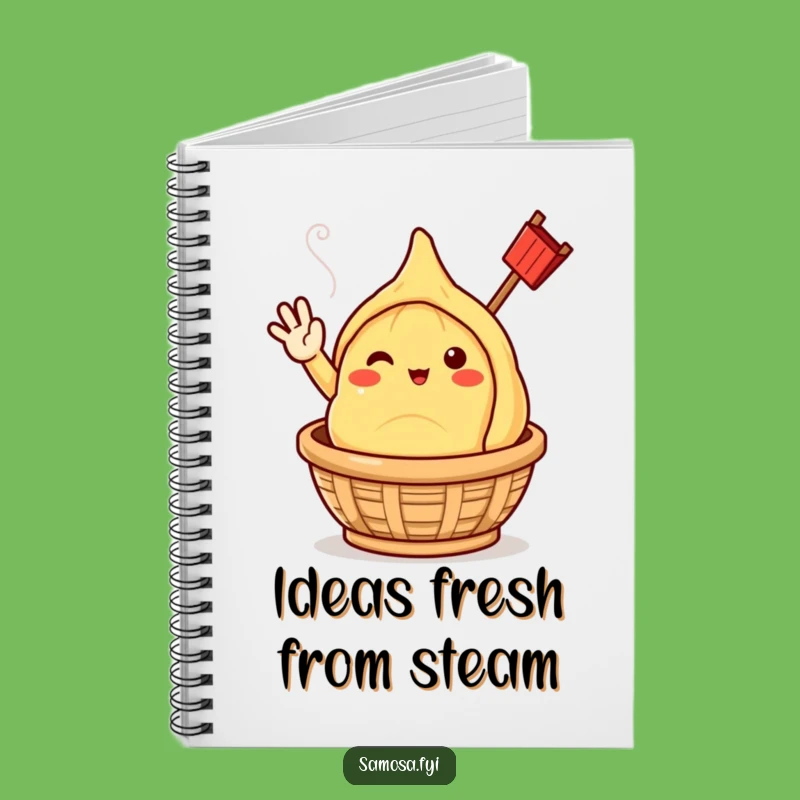 Funny Samosa Hello Journal - Cheerful Steaming Character Notebook