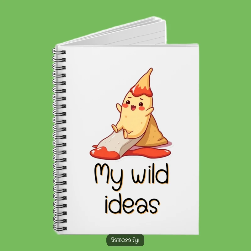 Funny Samosa Ketchup Slide Notebook - Jot Down Saucy Ideas!