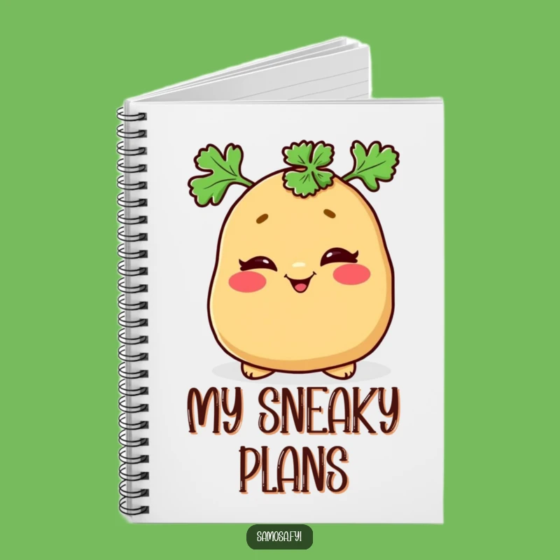 Funny Samosa Parsley Hat Notebook - Journal Your Mischievous Ideas, Ideal Funny Gift