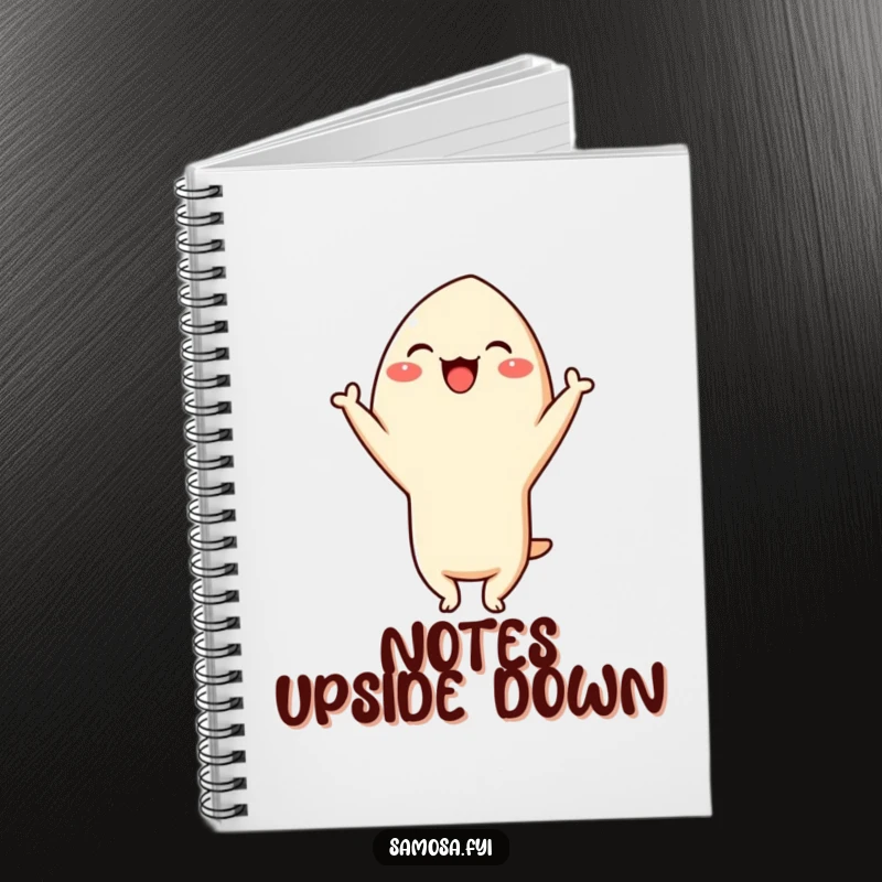 Funny Samosa Headstand Notebook: A samosa character giggling while balancing in a headstand, perfect for noting down thoughts with whimsical inspiration.
