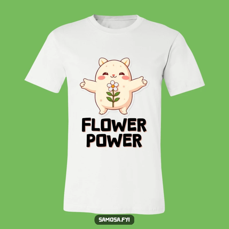 Funny Embracing Samosa Flower T-Shirt - Whimsical Nature Tee