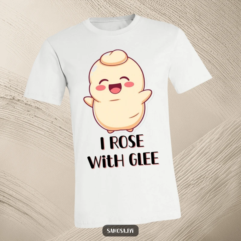 Funny Dough T-Shirt depicts a happy, deflated dough character laughing contagiously, designed for comfort and humor.
