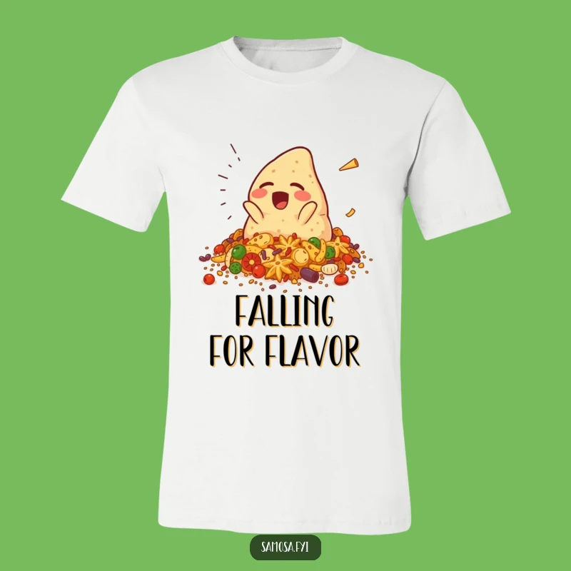 Funny Falling Samosa T-Shirt: Wear Your Spicy Sense of Humor