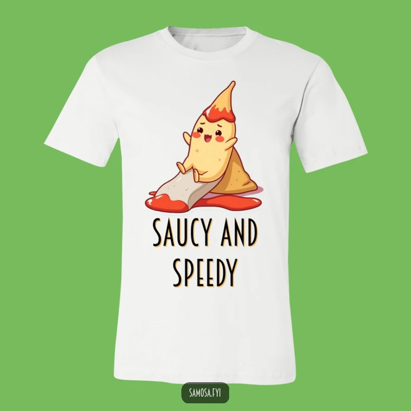 Funny Samosa Ketchup Slide T-Shirt - Enjoy Life's Saucy Moments!